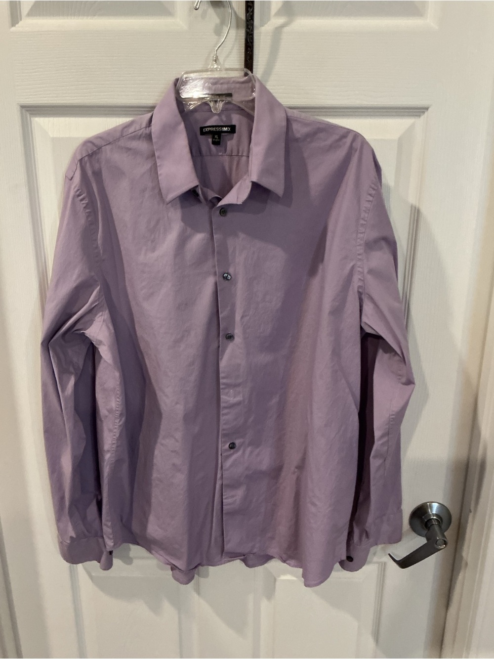 Express Men’s Lavender Button-Front Shirt